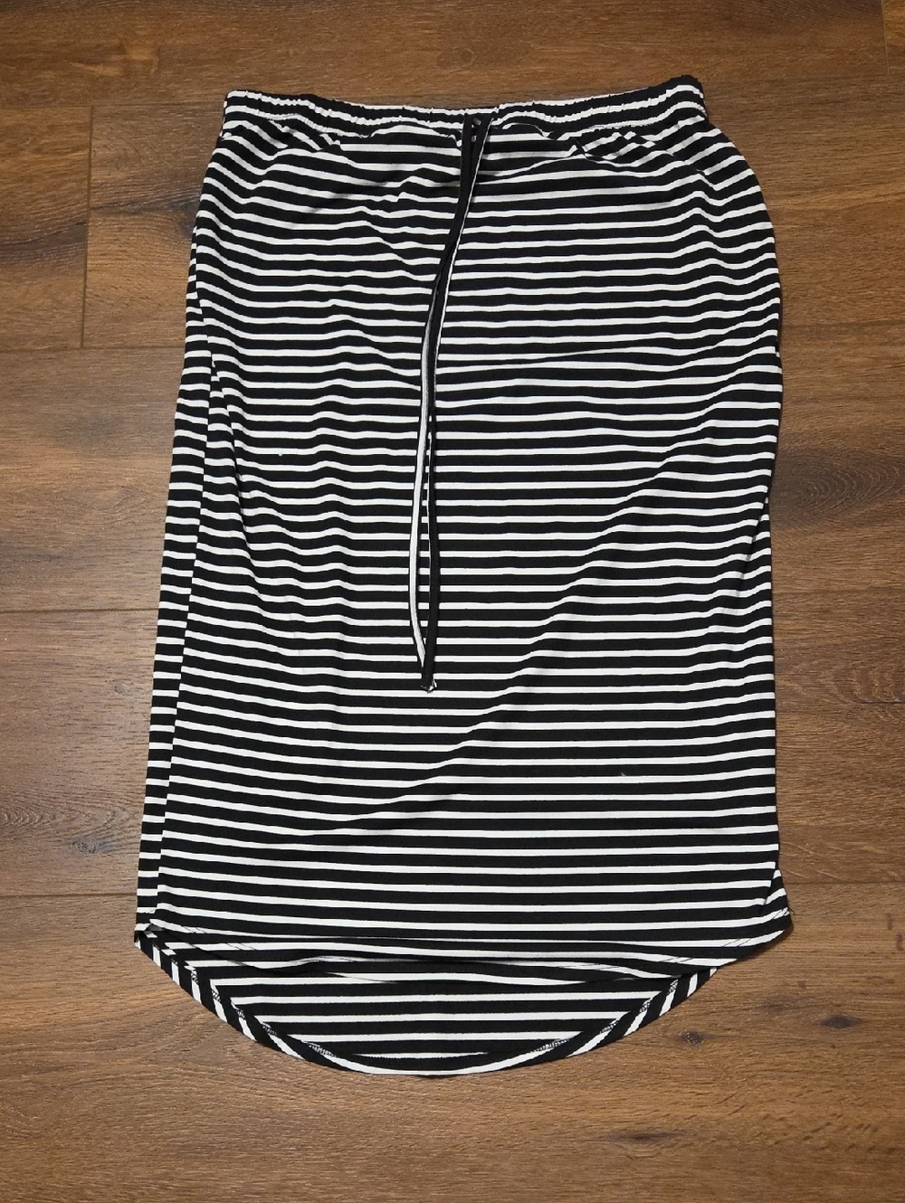 SHEIN Skirt black/white Stripes XL